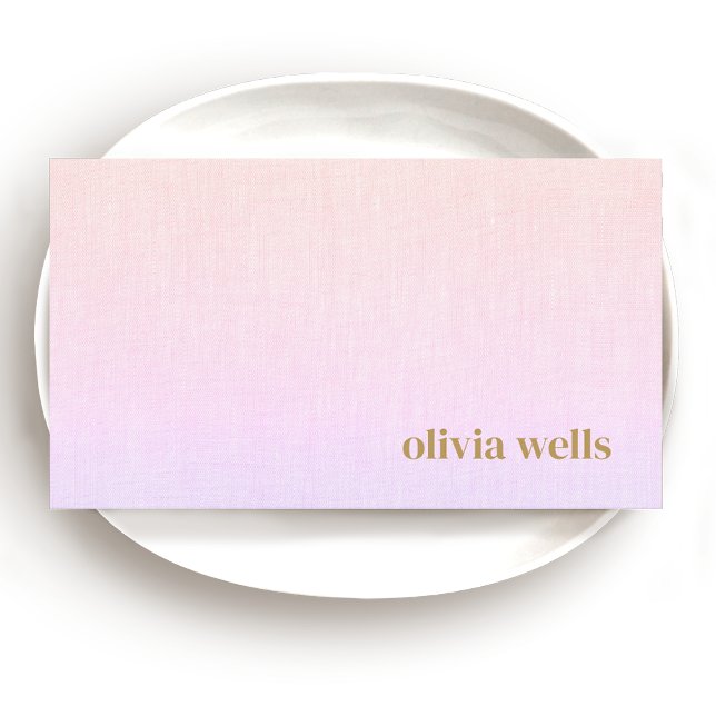 Tarjeta De Visita Degradado rosa Minimalista retro moderno (Subido por el creador)