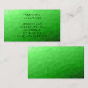 Tarjeta De Visita Degradado verde claro malla geométrica patrón bril