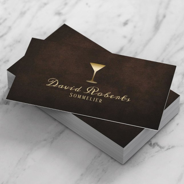 Tarjeta De Visita Degustación de vino Sommelier Bartender Elegante C (Subido por el creador)