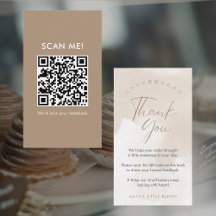 Deja una reseña en código QR beige elegante simple
