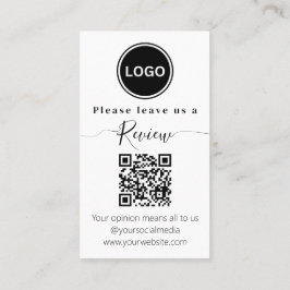 Tarjeta De Visita Déjanos una reseña | Código QR Moderno