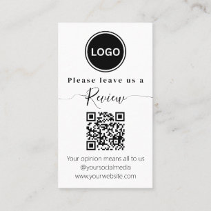 Tarjeta De Visita Déjanos una reseña Código QR Moderno