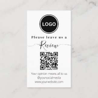 Tarjeta De Visita Déjanos una reseña | Código QR Moderno