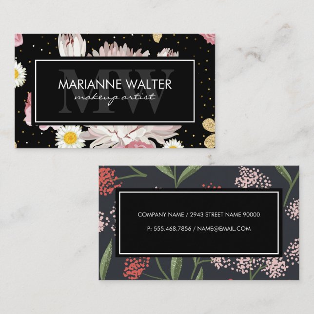 Tarjeta De Visita Dejar plantas de flores (Anverso / Reverso)