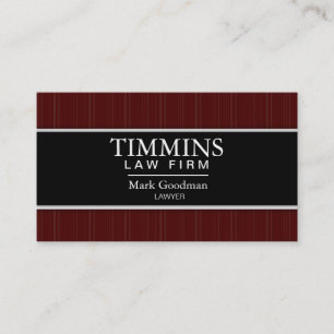 Tarjeta de visita del abogado - negro y rojo
