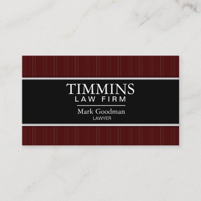 Tarjeta de visita del abogado - negro y rojo (Anverso)