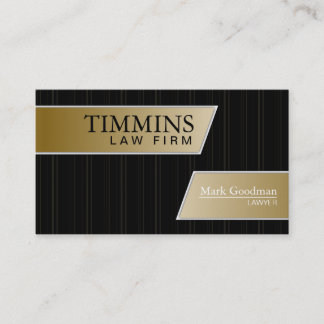 Tarjeta de visita del abogado - oro elegante y