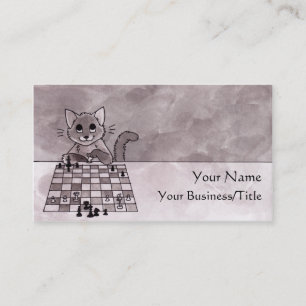 Tarjeta de visita del ajedrez del gato