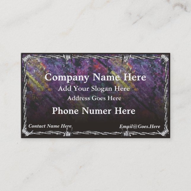 Tarjeta de visita del alambre de Barb del cromo (Anverso)