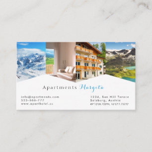 Tarjeta de visita del alojamiento, del hotel y del