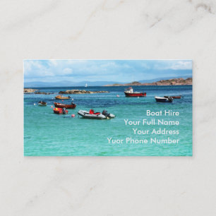 Tarjeta de visita del alquiler del barco