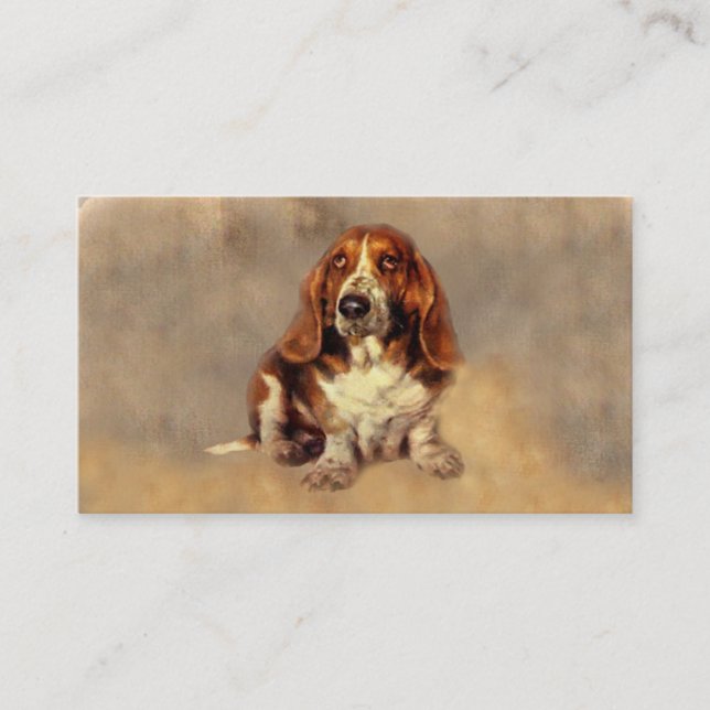 Tarjeta de visita del amante de Basset Hound (Anverso)