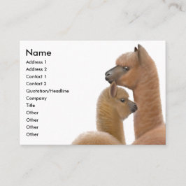 Tarjeta de visita del amor de la alpaca