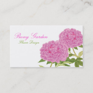 Tarjeta de visita del amor del Peony (blanca)