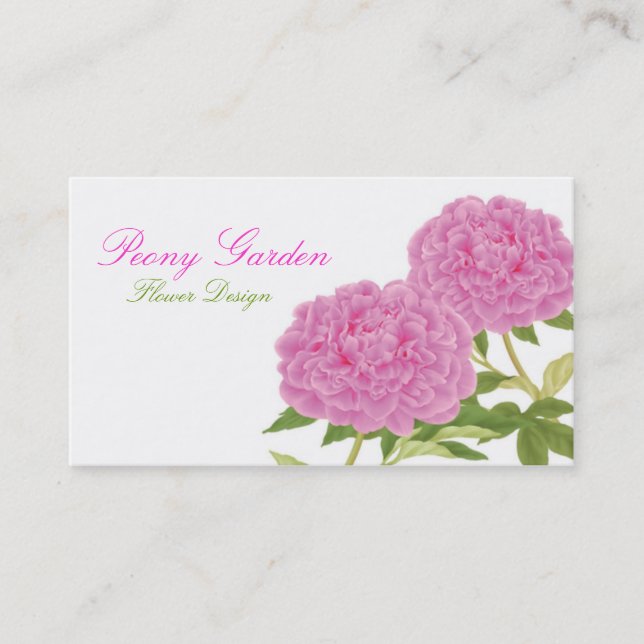 Tarjeta de visita del amor del Peony (blanca) (Anverso)