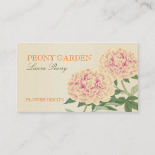 Tarjeta de visita del amor del Peony (naranja)