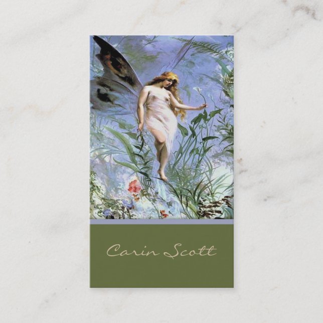 Tarjeta de visita del ángel del arbolado (Anverso)