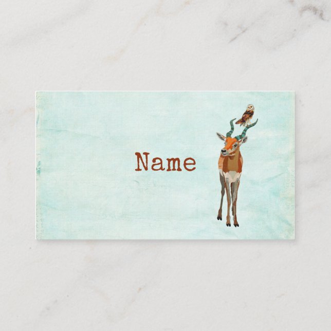 Tarjeta de visita del ANTÍLOPE y del BÚHO (Reverso)