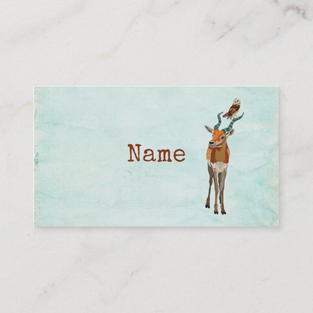 Tarjeta de visita del ANTÍLOPE y del BÚHO (Reverso)