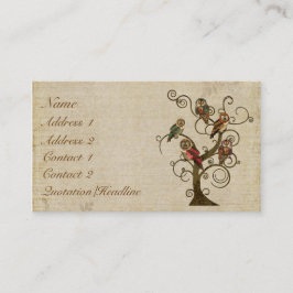 Tarjeta de visita del árbol del búho/etiquetas