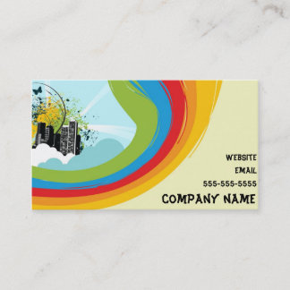 Tarjeta de visita del arco iris de la ciudad