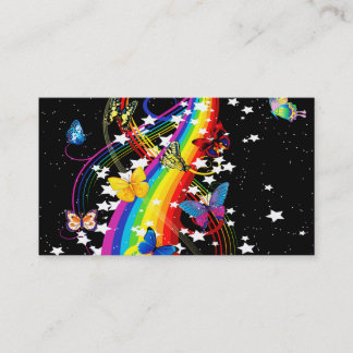Tarjeta de visita del arco iris de la mariposa