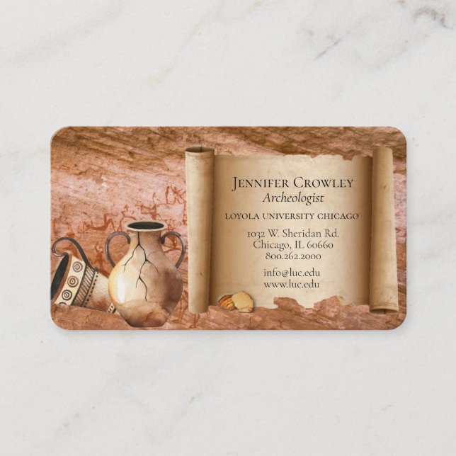 tarjeta de visita del arqueólogo (Anverso)