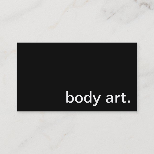 Tarjeta de visita del arte de cuerpo (Anverso)