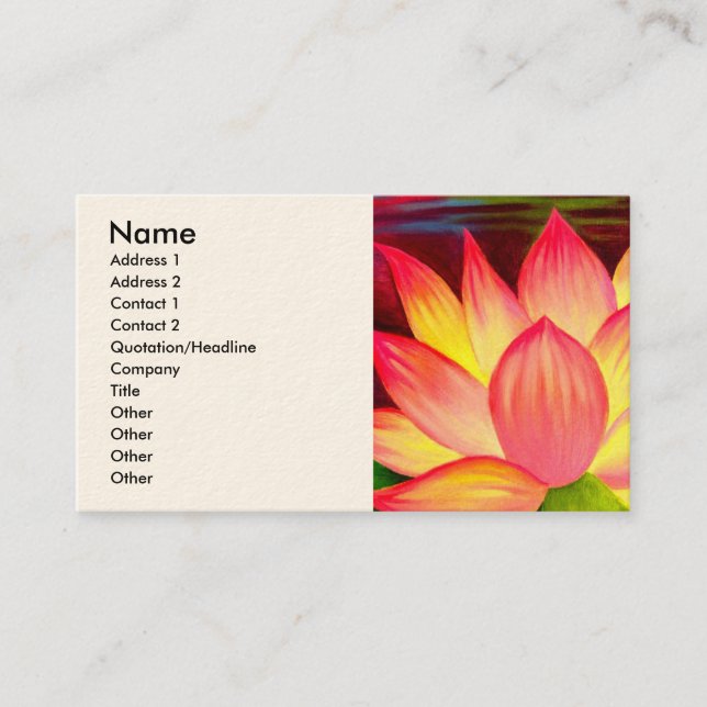 Tarjeta de visita del arte de la flor del lirio de (Anverso)