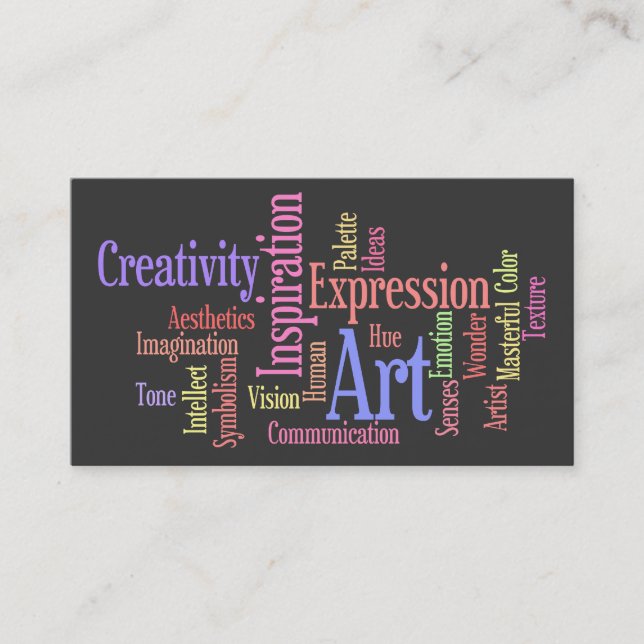 Tarjeta de visita del arte y de la inspiración (Anverso)