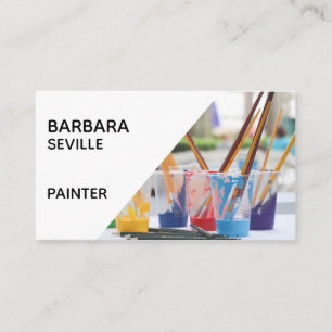 Tarjeta de visita del artista con las brochas