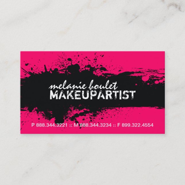 TARJETA DE VISITA DEL ARTISTA DE MAQUILLAJE (Anverso)