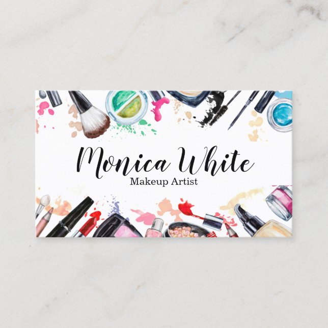 Tarjeta de visita del artista de maquillaje (Anverso)