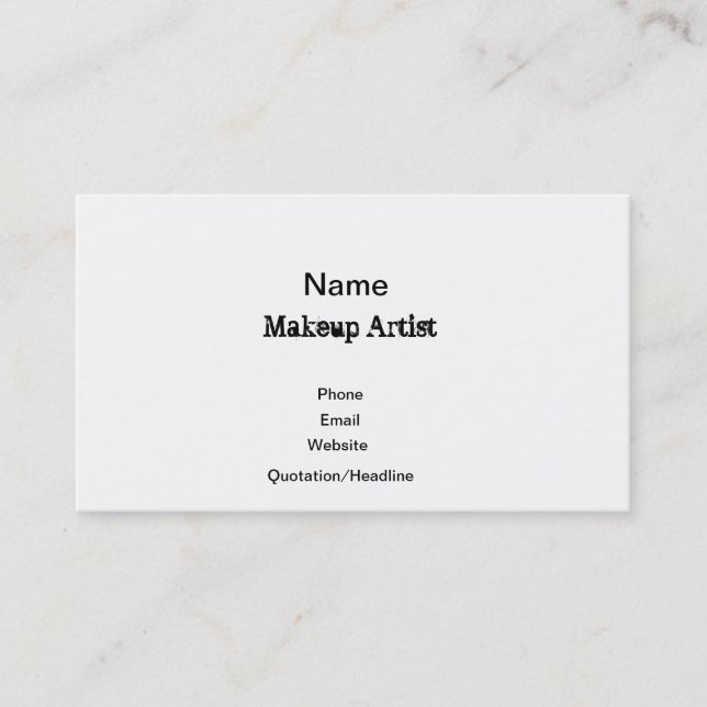 Tarjeta de visita del artista de maquillaje - (Anverso)