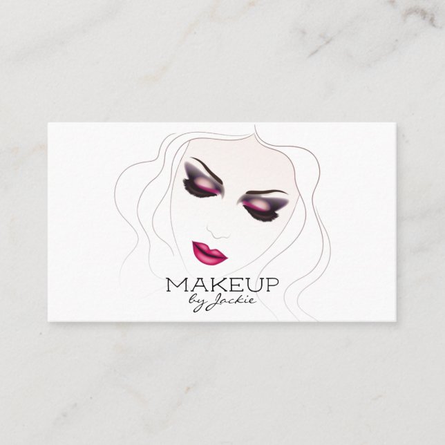 Tarjeta de visita del artista de maquillaje con la (Anverso)