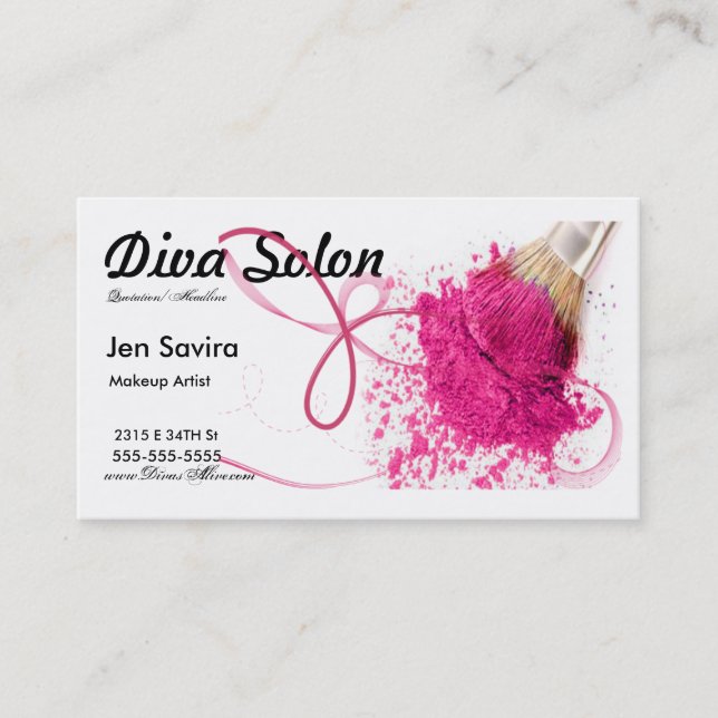 Tarjeta de visita del artista de maquillaje del (Anverso)