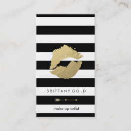 Tarjeta de visita del artista de maquillaje - oro