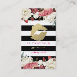 Tarjeta de visita del artista de maquillaje - oro