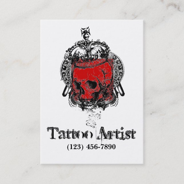 Tarjeta de visita del artista del tatuaje del (Anverso)