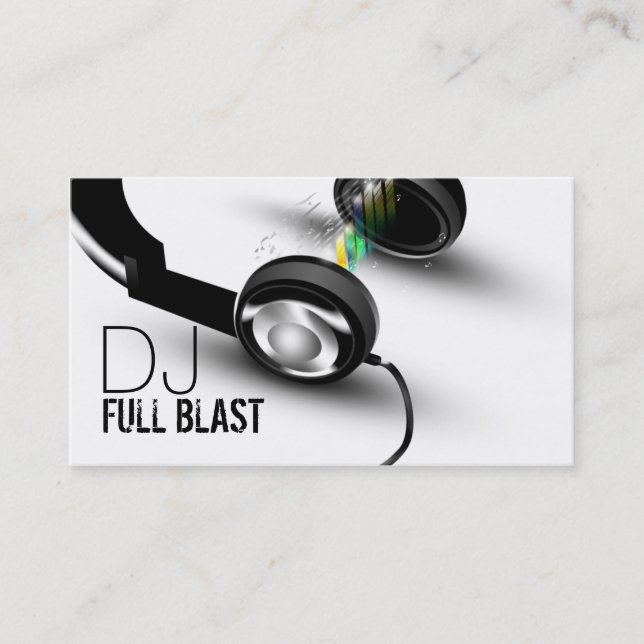 Tarjeta de visita del auricular de DJ (Anverso)