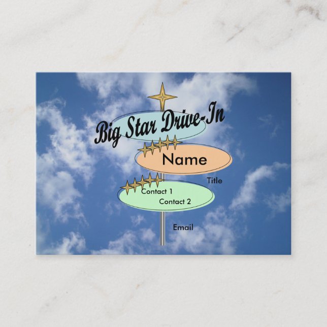 Tarjeta de visita del autocinema (Anverso)