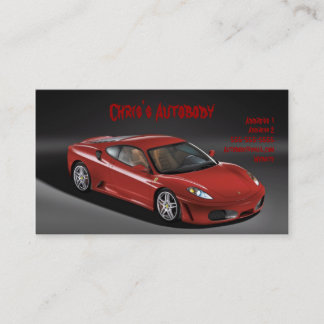 Tarjeta de visita del automóvil