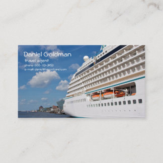Tarjeta de visita del barco de cruceros del agente