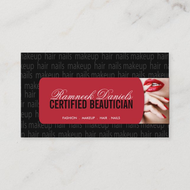 Tarjeta de visita del Beautician (Anverso)