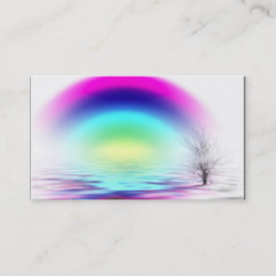 Tarjeta De Visita Del BLANCO el arco iris inundado, nombre,