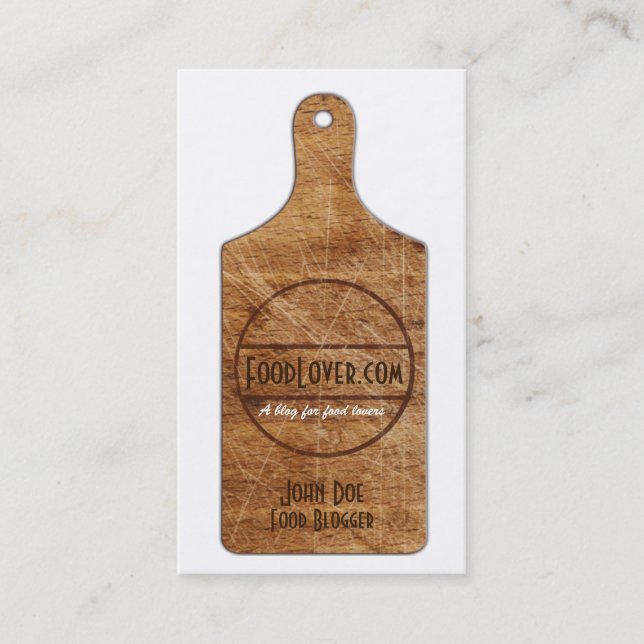 Tarjeta de visita del blog de la comida (Anverso)