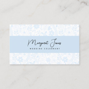 Tarjeta de visita del Boda Floral Azul