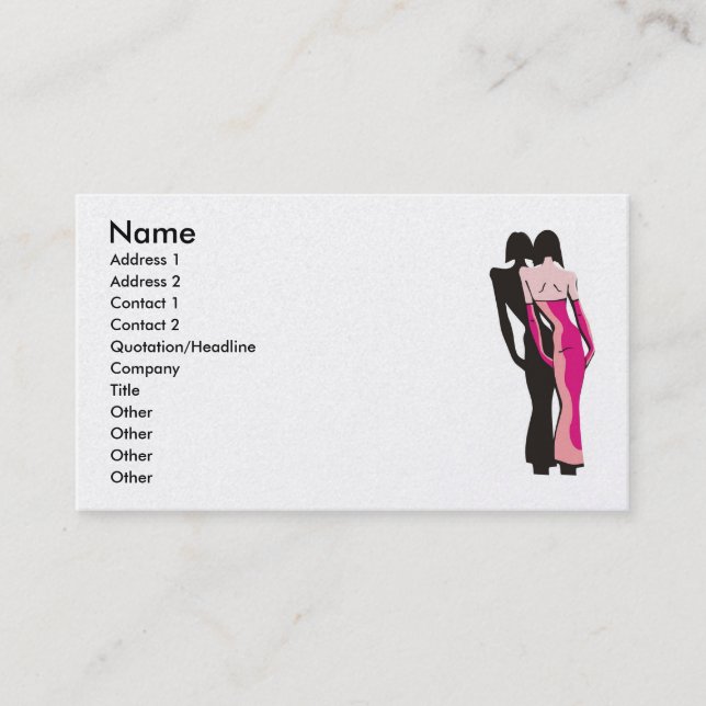 Tarjeta de visita del boutique de la moda (Anverso)