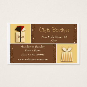 Tarjeta de visita del boutique de los regalos