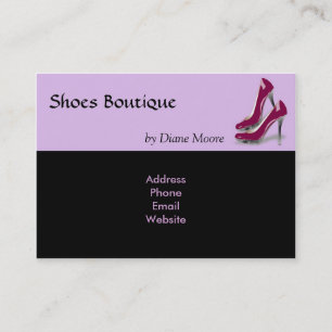 Tarjeta de visita del boutique de los zapatos